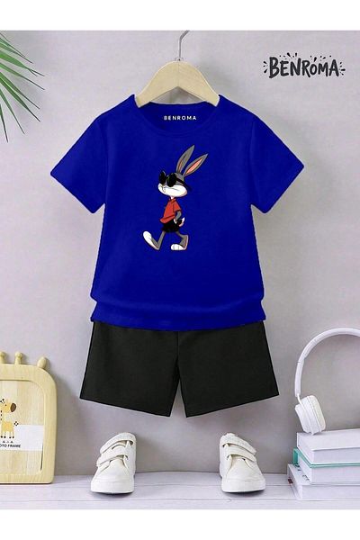 BENROMA Set pantaloni scurți unisex pentru copii - imprimat cu caractere
