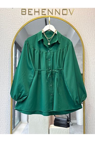Butik Robali Poplin Shirt - Emerald Green