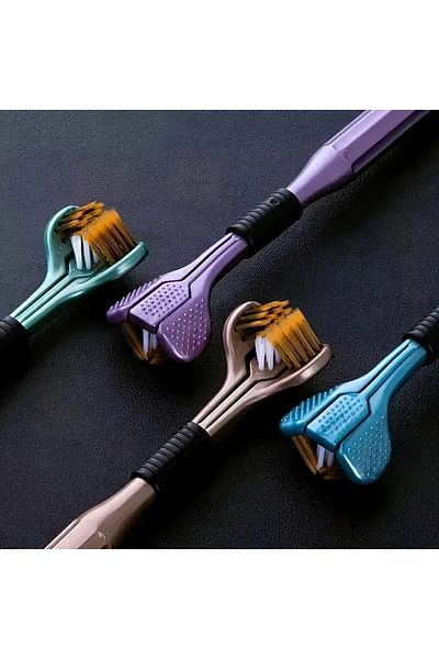 BabyRight Three Sided Soft Bristle Toothbrush - 3-Dimensional Brush Head, Non-Slip Handle Design