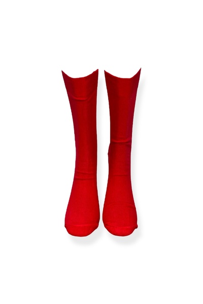 Mevo Single Unisex Plain Red Color Stretchy Moisturizing Cotton Socks