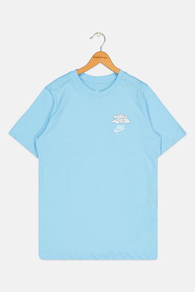 Nike Kids Boy Brand Logo Short Sleeve Outdoor T Shirt, Sky Blue