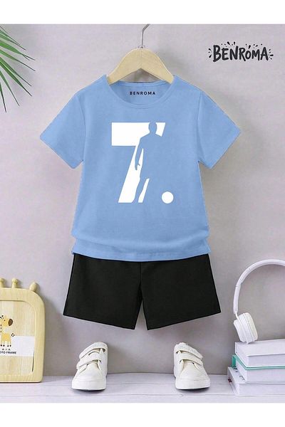 BENROMA Set pantaloni scurți unisex pentru copii - imprimat cu caractere