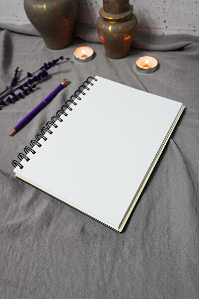 markcat Butterfly Patterned Wooden Cover Notebook - Unlined Notebook - Diary - Agenda-Gift-A5 Memory Book