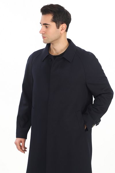 ŞAN GİYİM 5090 Men's Navy Blue Baby Collar Raglan Sleeve Long Length ALTINYILDIZ Topcoat