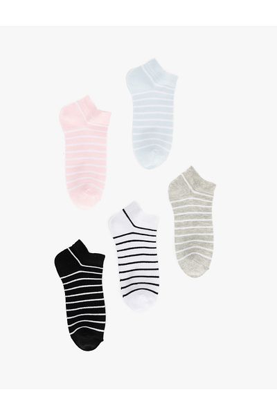 Koton Set of 5 Striped Multicolored Booties Socks