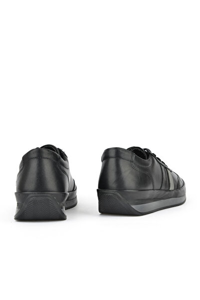 Ziya Men's Genuine Leather Black Sneakers - 143423 Z78