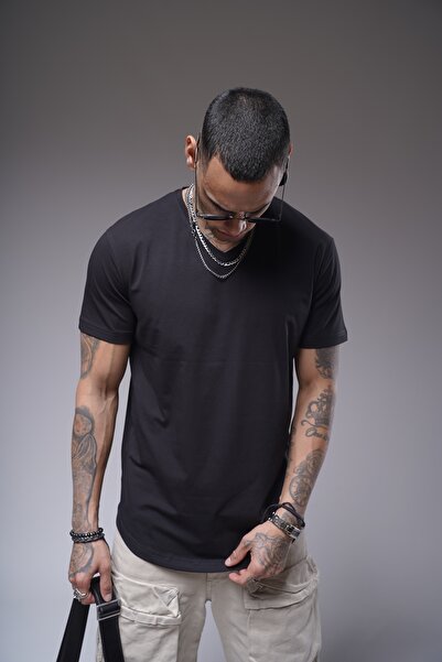 Butik TREND BİZ V Yaka Likralı Süprem Kumaş Regular Kalıp T-Shirt