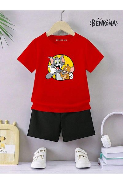 BENROMA Unisex Kids Shorts Set - Character Printed