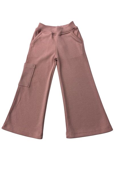BOBBY JR KİDSWEAR GIRL'S TROUSERS WITH SIDE POCKETS WID LEG CASSUIT