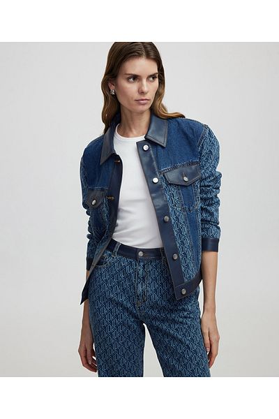 İpekyol Monogram Printed Denim Coat