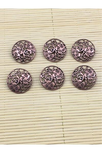 karantuhafiye Lace Pattern Copper Cardigan Vest Button - 1.8 cm / Set of 6