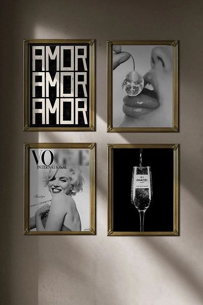 Taranist Poster Hârtie 4 Buc 21x30 Cm Moda Moda Vogu Chann Disco Ball Amor