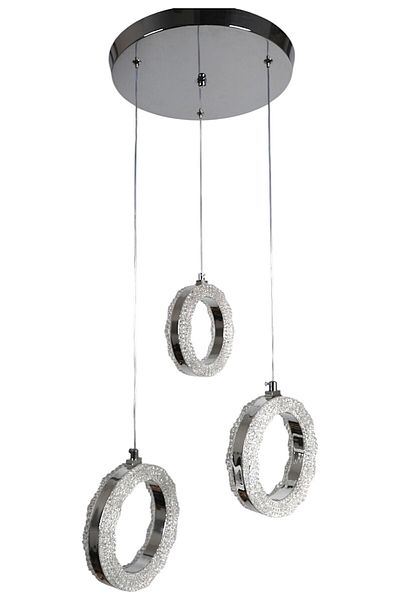 Fer Avize Işıl Chrome Modern Chandelier - 3-Piece Pendant Lamp Row Living Room and Kitchen Living Room
