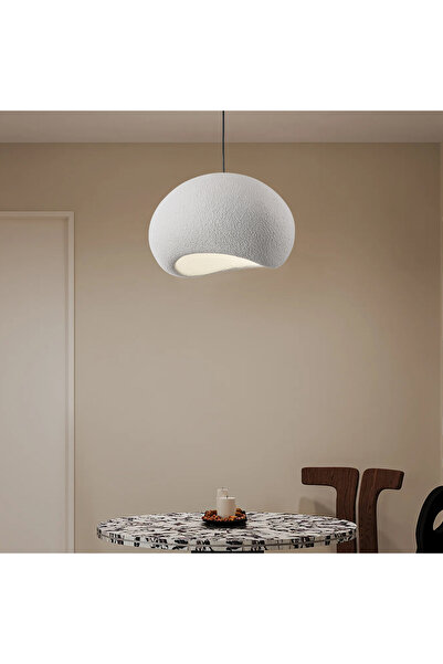 Apliqa Tretan Tekli Beyaz Beton Modern Sarkıt Oturma Odası Salon Sarkıt Avize