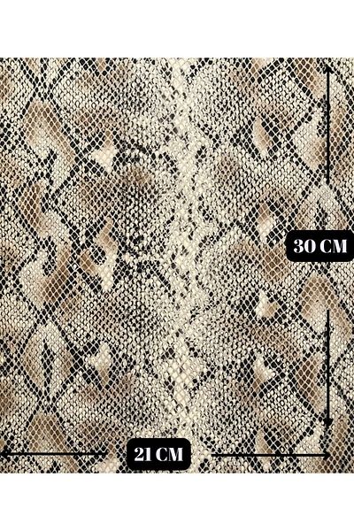 KumaşEvi Αυτοκόλλητο Snake Print Faux Leather- Τσάντα παπουτσιών Εσωτερική διακόσμηση αυτοκινήτου Προϊόντα χόμπι 24 x 40 cm