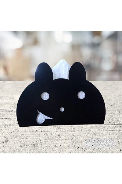ardini Black Glare Napkin Holder Sober Mat