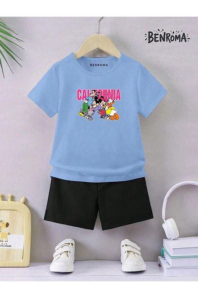 BENROMA Set pantaloni scurți unisex pentru copii - Imprimați
