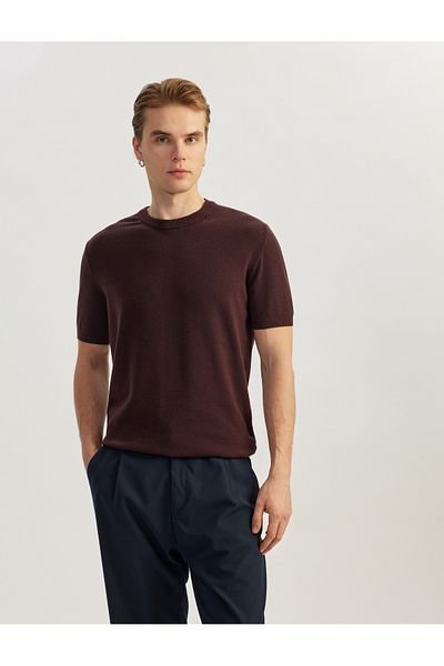 Koton Tricou de bază cu mânecă scurtă, în amestec de viscoză, cu decolteu