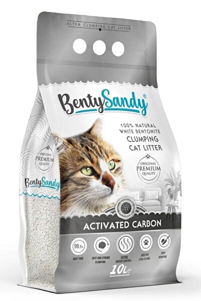 Kum BentySandy Activated Carbon Aktif Karbonlu Topaklanan Kedi Kumu 10 Lt