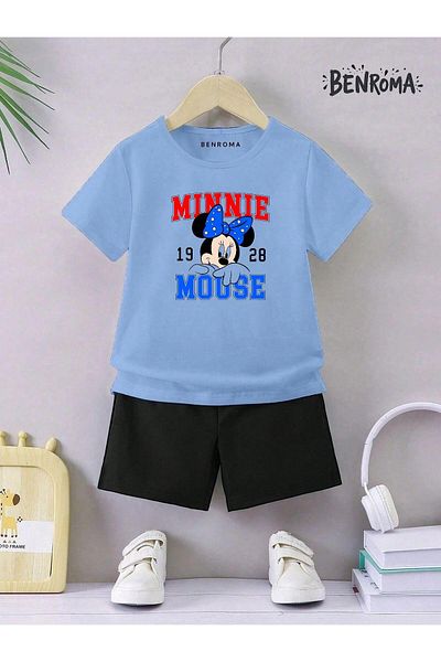 BENROMA Set pantaloni scurți unisex pentru copii - imprimat cu caractere