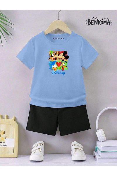 BENROMA Set pantaloni scurți unisex pentru copii - imprimat cu caractere