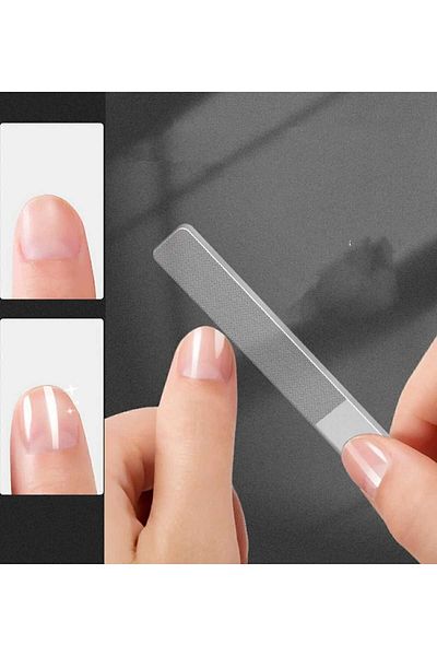 lawrenceshop Glass Nail File with Nano Box - Natural Nail for Manicure Pedicure