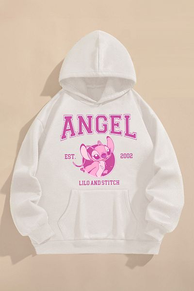 FEEL STYLE Детски суитшърт в цвят екрю - повдигнати три нишки, щампован символ
