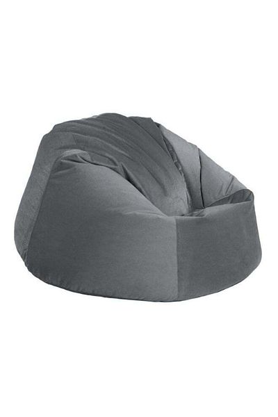 House One Naya | Velvet Bean Bag Chair with Filing EPS Beads   107x73x60 cm - Grey