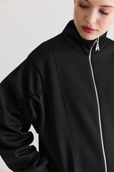 Ahel Tasarım Charlie Sleeve Drawstring Zippered Suit - Black