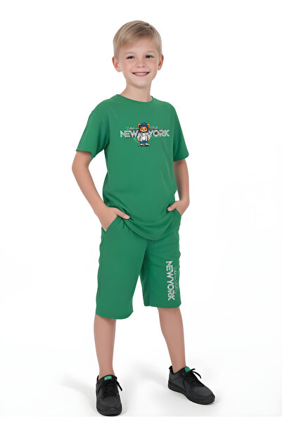 panios kids Njujorkski set za dečake sa kapri pantalonama i majicom sa printo...