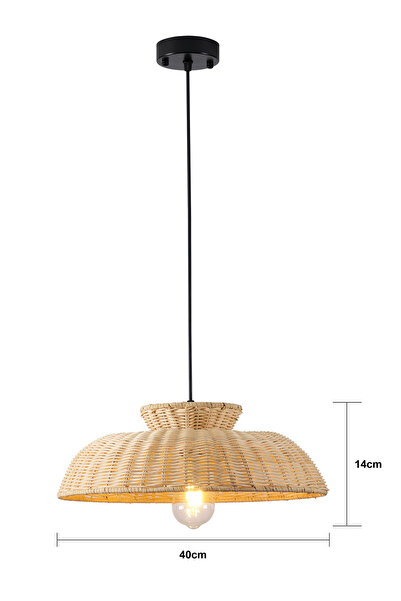 Apliqa Enrico Tekli Rattan Modern Tasarım Oturma Odası Avize