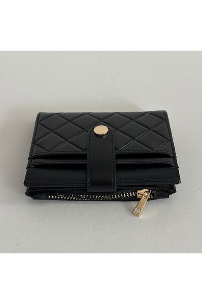 Boutiquehaki Twin Quilted Detail Paper Wallet with Money Compartment