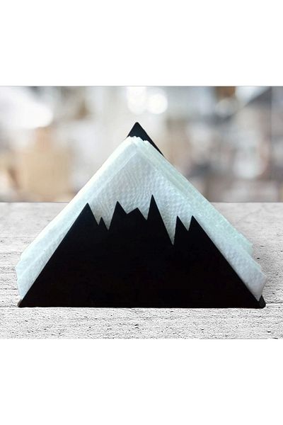 ardini Snowy Mountain Mat - Black Glare Napkin Holder
