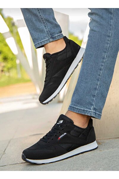 WEBORN حذاء رياضي رجالي أسود يومي لتقويم العظام مرن برباط يسمح بمرور الهواء و...