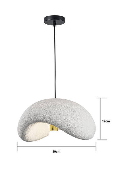 Apliqa Voliny Tekli Beyaz Beton Modern Sarkıt Oturma Odası Salon Sarkıt Avize