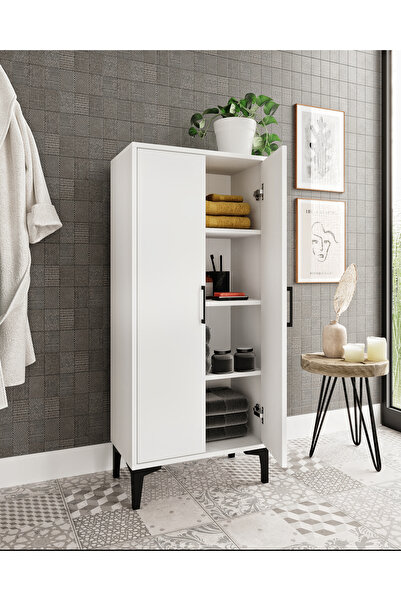 Afilli Viyana 2 Kapaklı Banyo Dolabı Çok Amaçlı Tamamı Mdf Beyaz