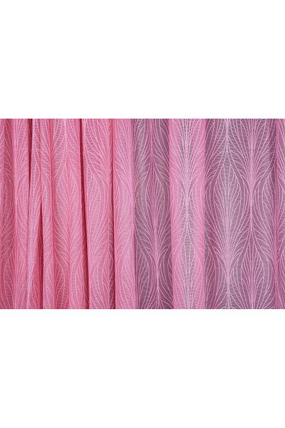 AKÇA TEKSTİL Kdk 2580 Pattern Pink Color Single Wing Pre-Sewn Pleated Background Curtain 300*260cm
