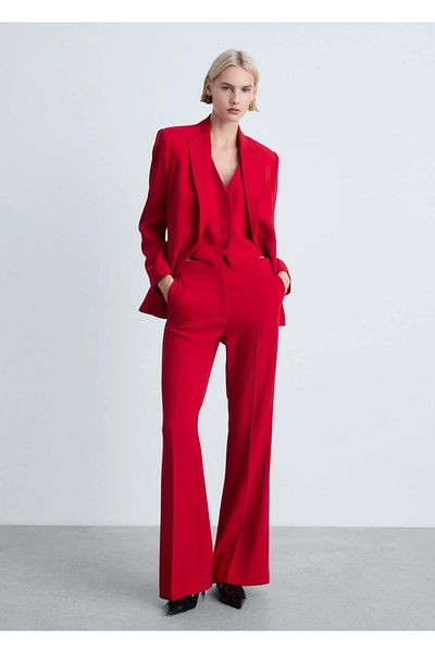 MANGO Woman Wideleg szövet nadrág