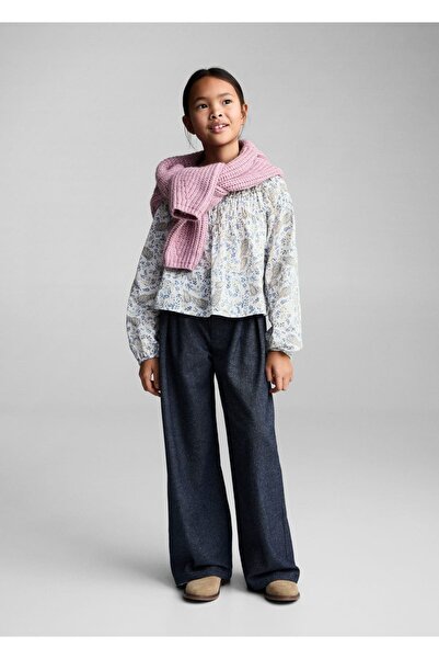 MANGO Kids Gathered patterned blouse