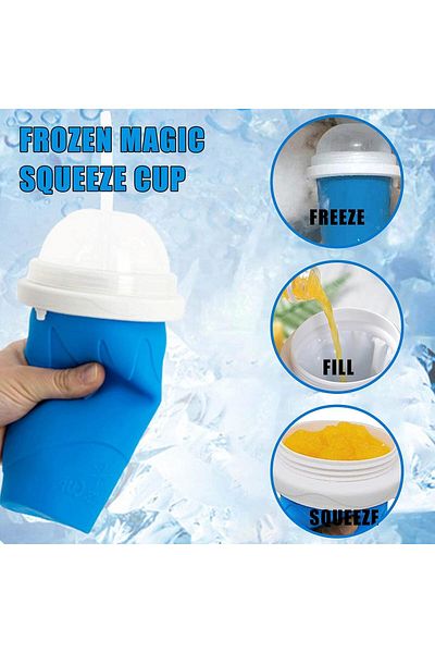 AWH Beijiyi Slushie Maker Cup, Portable Frozen Magic Squeeze Cup for Slushies, Milkshakes - Blue