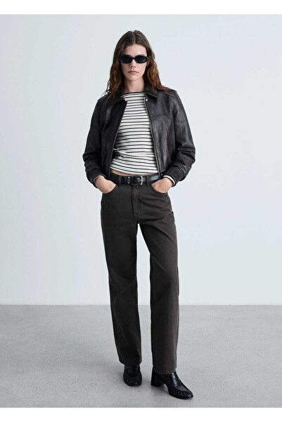 MANGO Woman Μπλουζάκι με ριγέ λαιμόκοψη