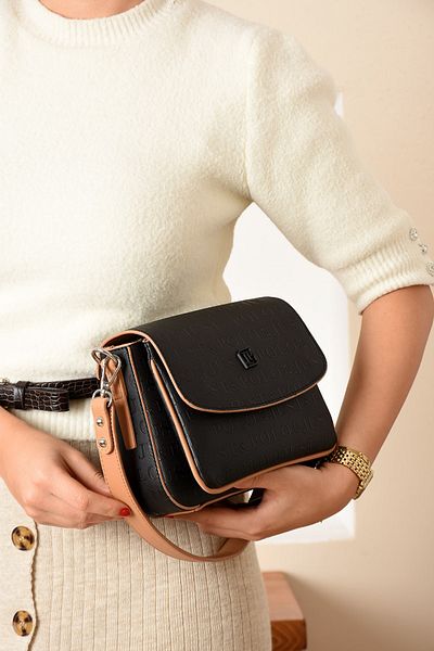 Just Polo Faux Leather Women's Hand and Shoulder Bag with 2 Straps and 4 Compartments