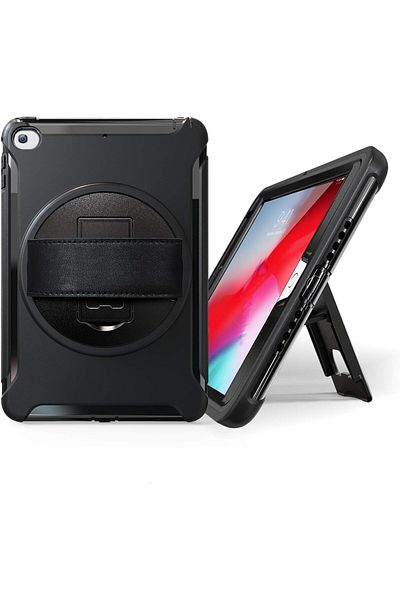 AWH حافظة متينة لجهاز iPad 9.7" A1893/الجيل السادس، مقاومة للصدمات ومقاومة للصدمات مع حامل، لون أسود.