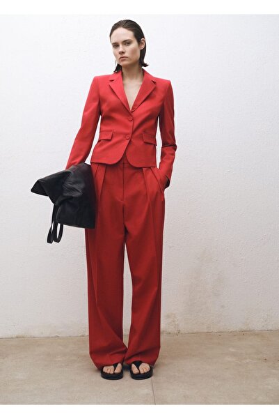 MANGO Woman Yün karışımlı blazer ceket