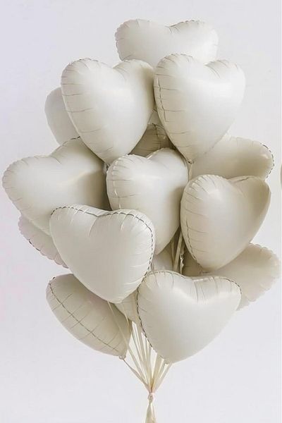 BeySüS Cream Retro Beige Heart Foil Balloon 18 Inch 5 Pieces