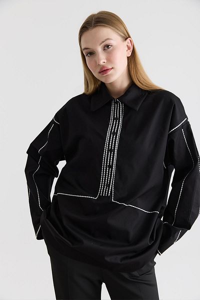 Ahel Tasarım Pela Buttoned Stitching Detail Shirt