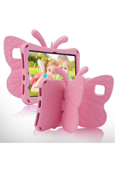 AWH iPad 10 10th Gen Kids Case, Butterfly Kickstand Shockproof Rugged Drop-Proof for Girls, Pink.