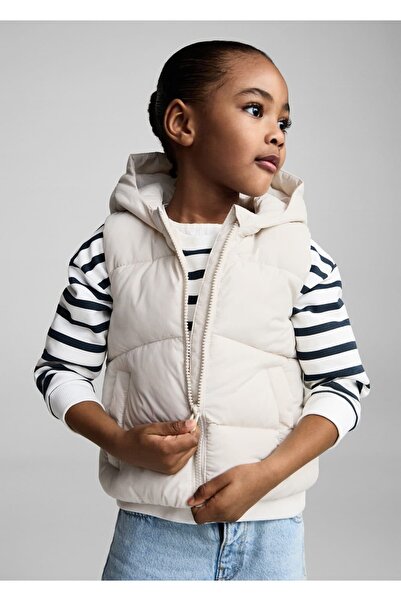 MANGO Baby Kapüşonlu kapitone yelek