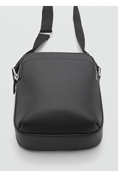 MANGO Man Deri görünümlü omuz çantası