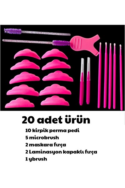 DFCOSMETICS KİRPİK LİFTİNG PERMA PEDİ SETİ FIRÇA Y BRUSH 20 ADET ÜRÜN